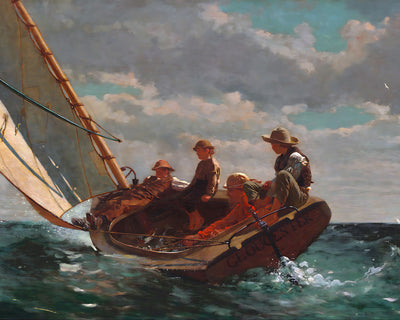 Breezing Up (A Fair Wind) by Winslow Homer 8x10" print - Boat with Boys