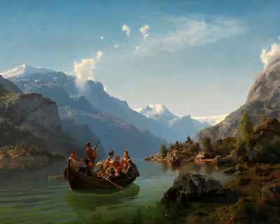 Bridal Procession on the Hardangerfjord Painting 8x10" Art Print