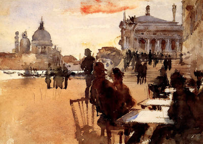 Cafe on the Riva Degli Schiavoni 1882 by John Singer Sargent Art Print (6 Sizes)