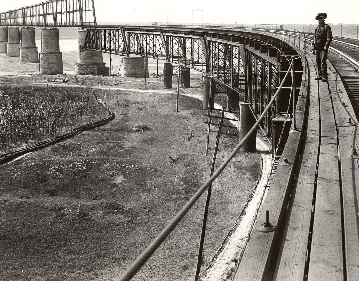 I.C.R.R. Bridge over Ohio River Cairo Illinois in 1905 Vintage Photo (7 Sizes)