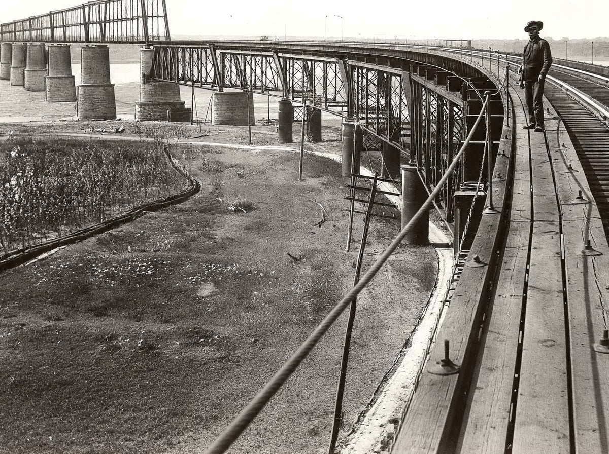 I.C.R.R. Bridge over Ohio River Cairo Illinois in 1905 Vintage Photo (7 Sizes)