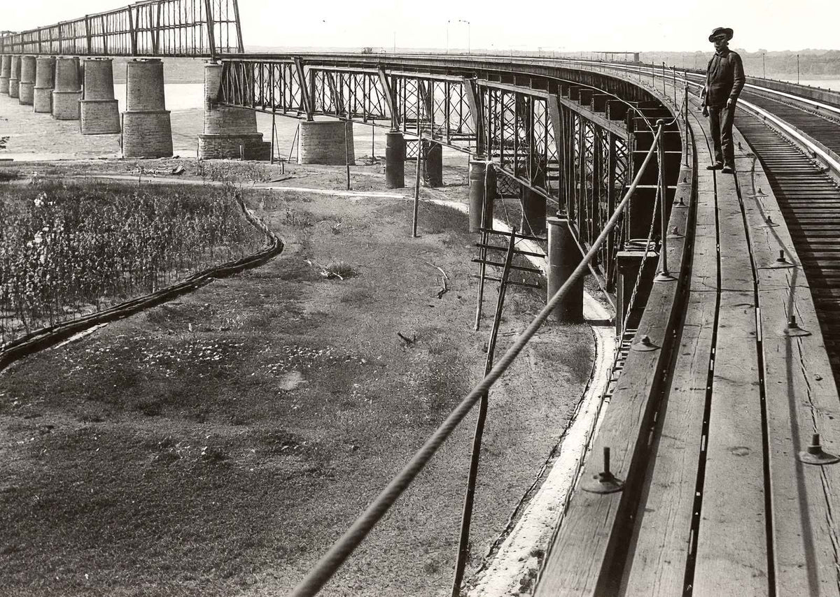 I.C.R.R. Bridge over Ohio River Cairo Illinois in 1905 Vintage Photo (7 Sizes)