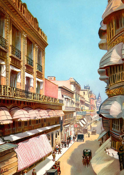 Calle Florida Buenos Aires in 1910 Vintage Print (7 Sizes) - Archival Paper