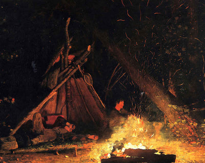 Camp Fire painting print by Winslow Homer (1880)