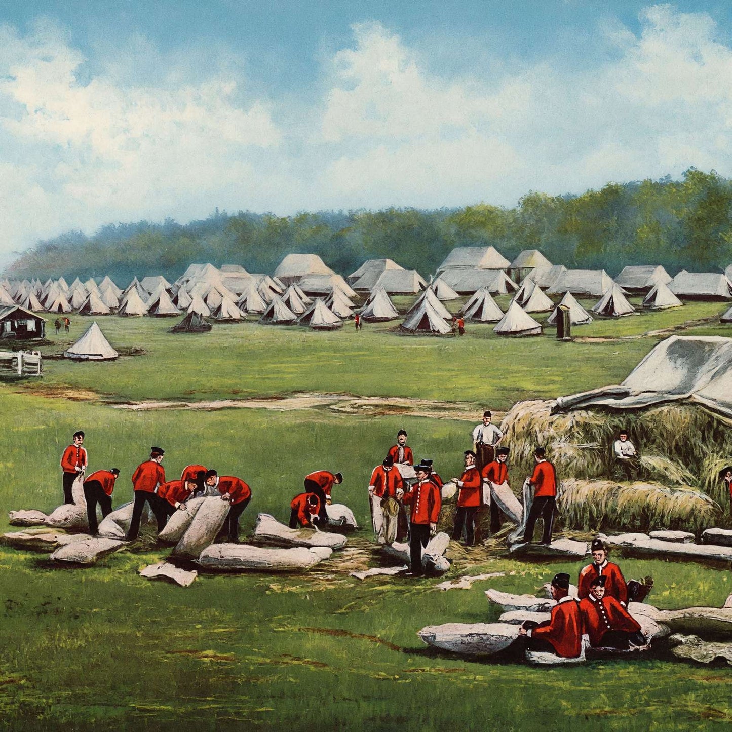 Camping Ground Rushmoor Aldershot in 1904 Vintage Print (7 Sizes) - Acid Free