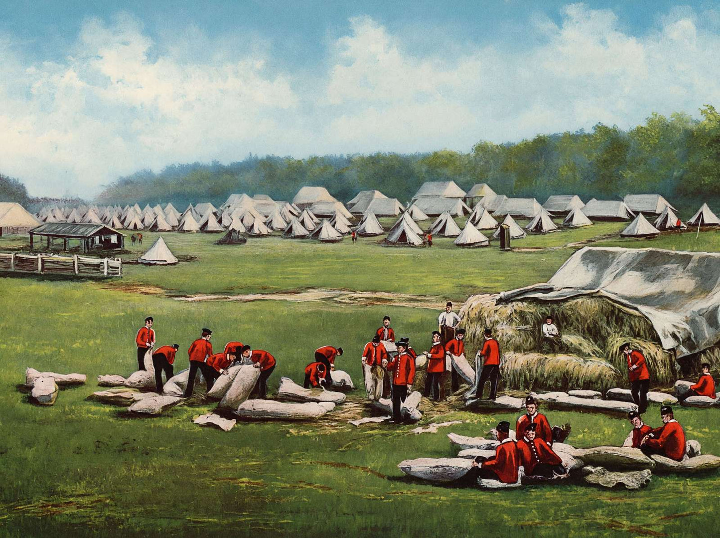 Camping Ground Rushmoor Aldershot in 1904 Vintage Print (7 Sizes) - Acid Free