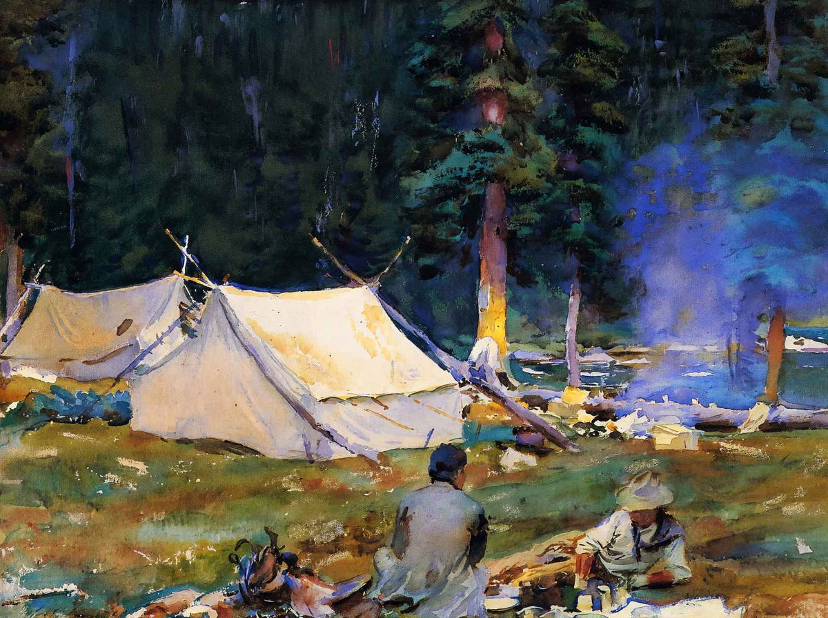 Camping at Lake O-Hara 1916 by John Singer Sargent Fine Art Print (6 Sizes)