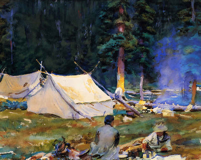 Camping at Lake O-Hara art print by John Singer Sargent (1916)