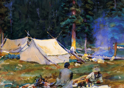 Camping at Lake O-Hara 1916 by John Singer Sargent Fine Art Print (6 Sizes)