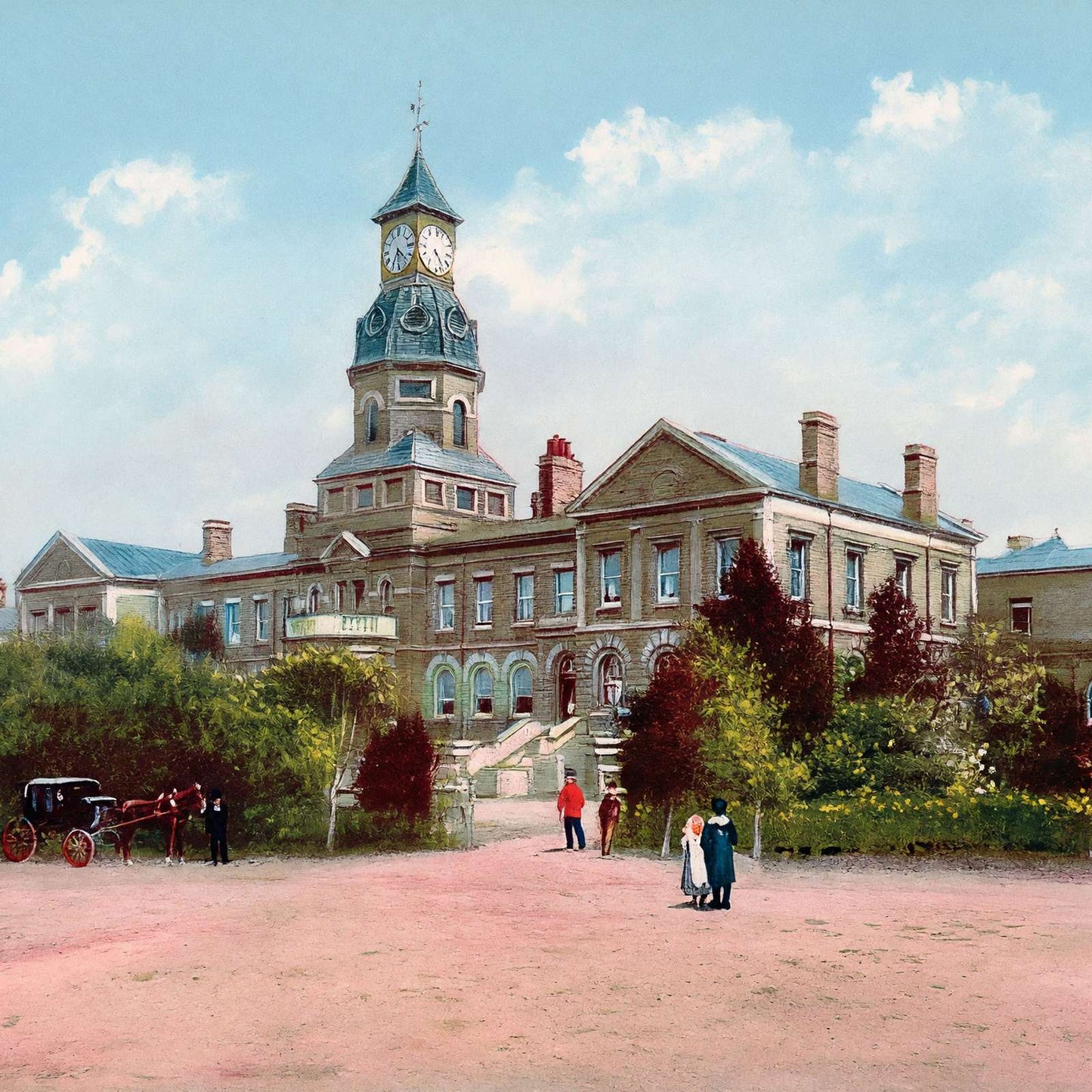 Cambridge Hospital Aldershot in 1904 Vintage Print (7 Sizes) - Premium Print