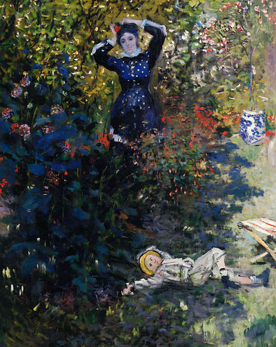Camille and Jean Monet in the Garden at Argenteuil art print by Claude Monet (1873)