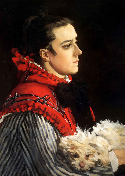 Camille with a Small Dog 1866 Painting by Claude Monet Art Print (6 Sizes)
