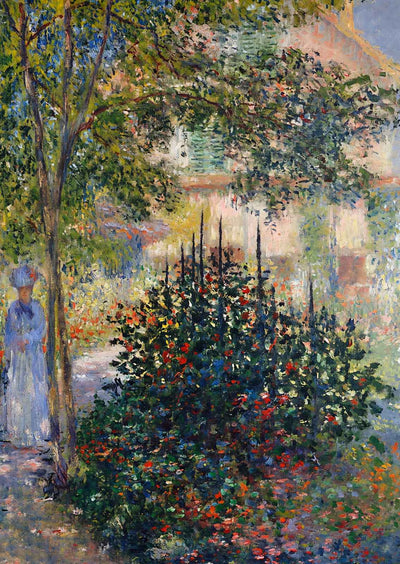 Camille Monet in the Garden at the House 1876 Monet Print (6 Sizes) - Enhanced