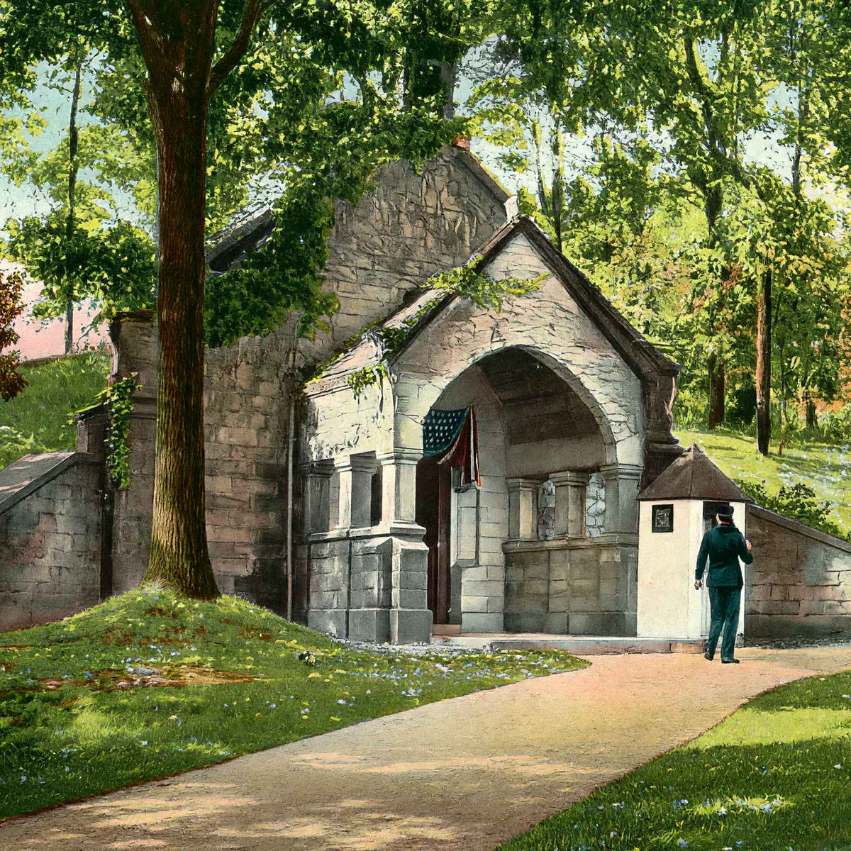 McKinley Vault West Lawn Cemetery Canton in 1907 Vintage Print (7 Sizes)