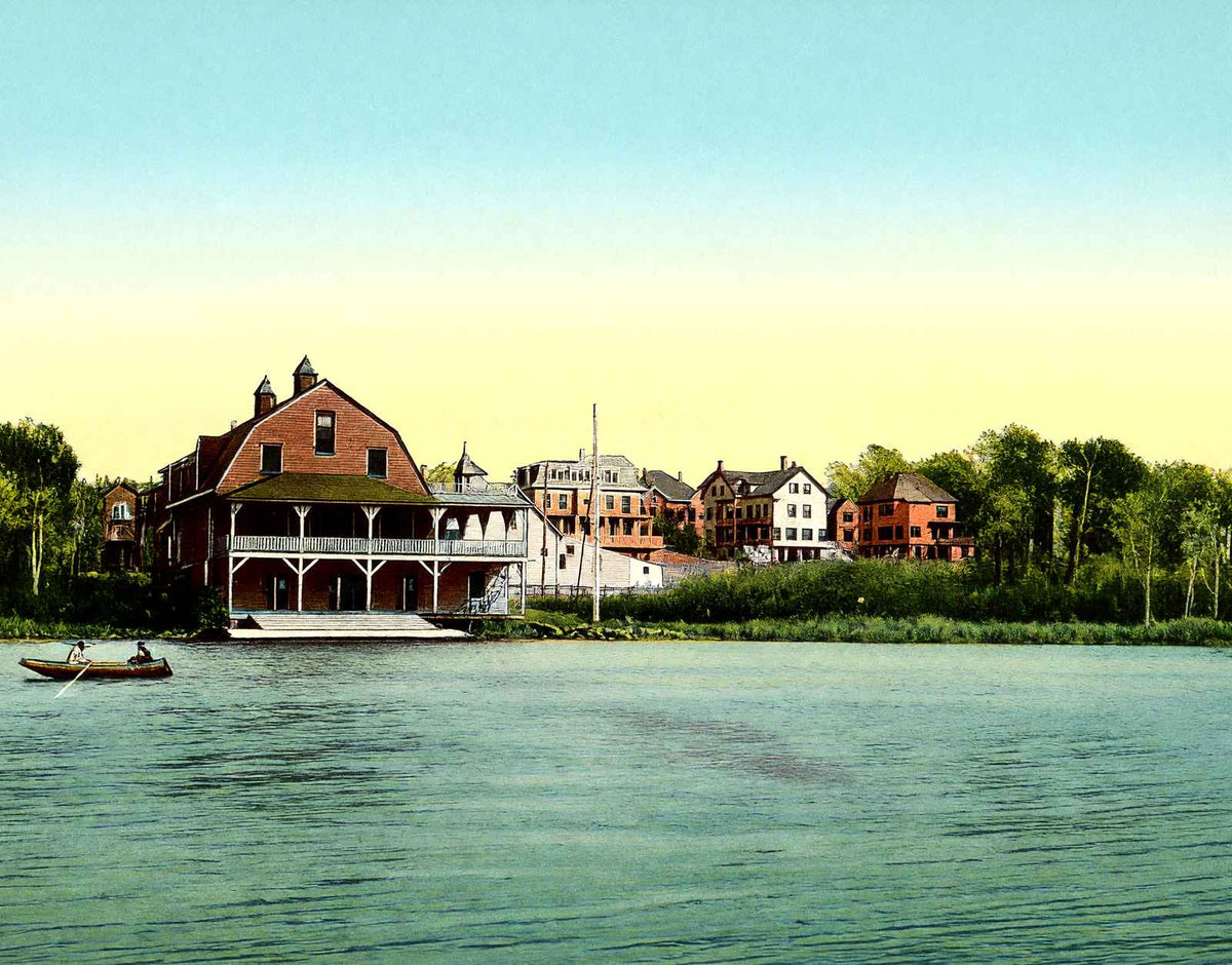 Canoe Club, Waltham, Massachusetts in 1907 Vintage Print (7 Sizes)