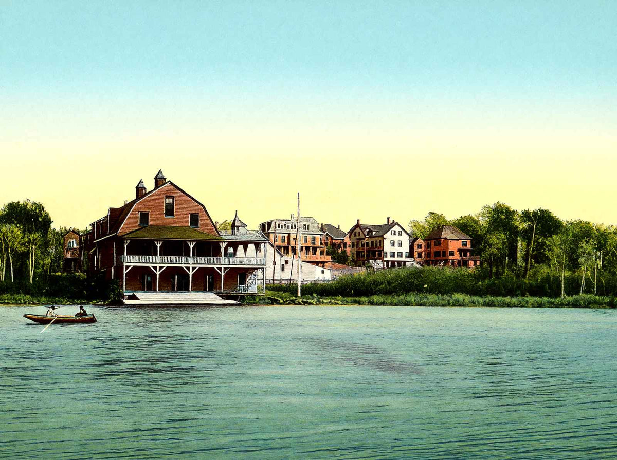 Canoe Club, Waltham, Massachusetts in 1907 Vintage Print (7 Sizes)