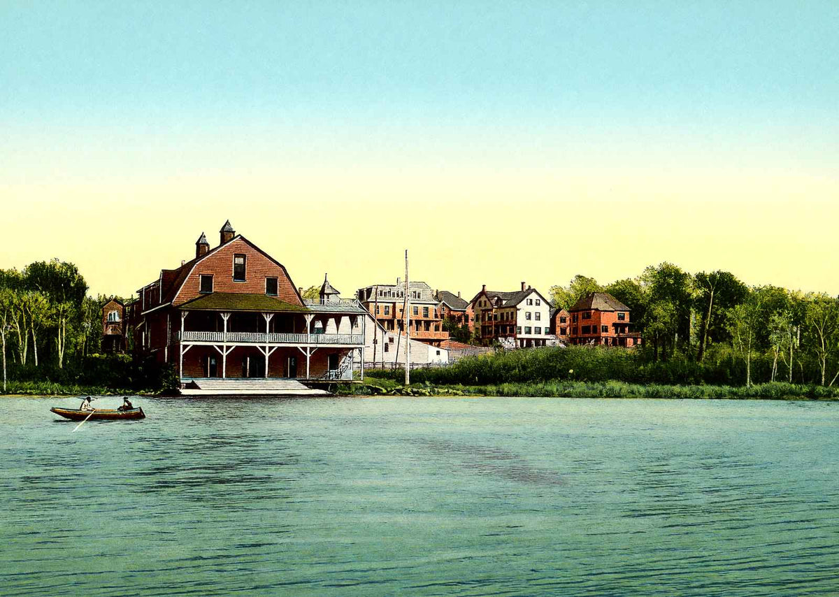 Canoe Club, Waltham, Massachusetts in 1907 Vintage Print (7 Sizes)