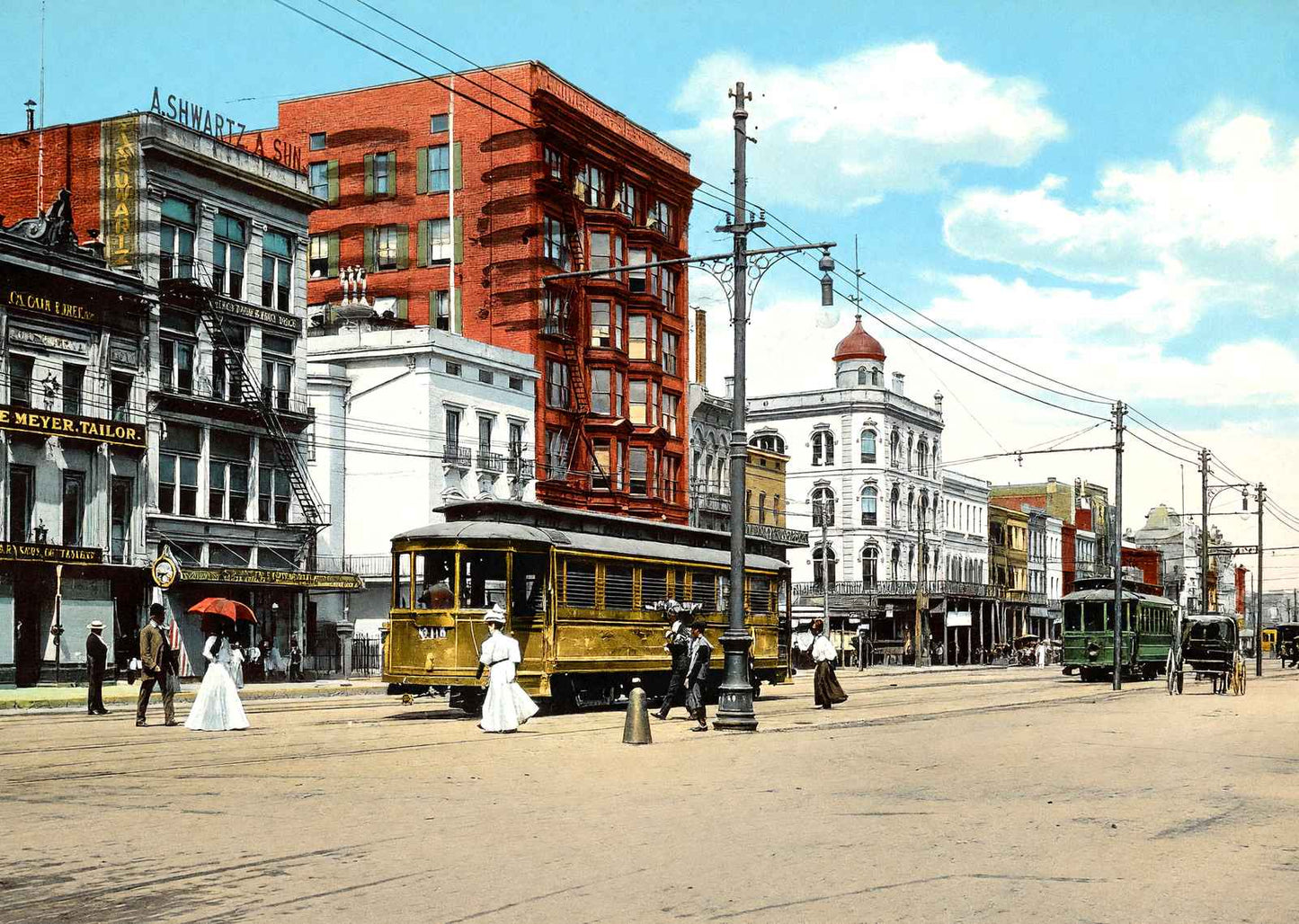 Canal Street New Orleans in 1907 Vintage Print (7 Sizes) - High Quality