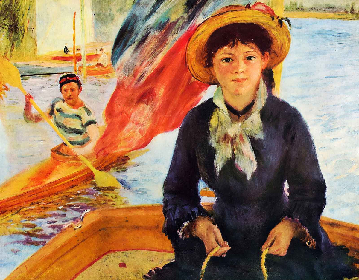 Canoeing (Young Girl in a Boat) 1877 by Renoir Art Print (6 Sizes)