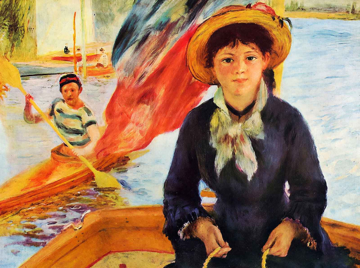 Canoeing (Young Girl in a Boat) 1877 by Renoir Art Print (6 Sizes)