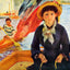 Canoeing (Young Girl in a Boat) painting print by Pierre-Auguste Renoir (1877)