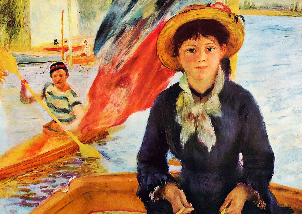 Canoeing (Young Girl in a Boat) 1877 by Renoir Art Print (6 Sizes)