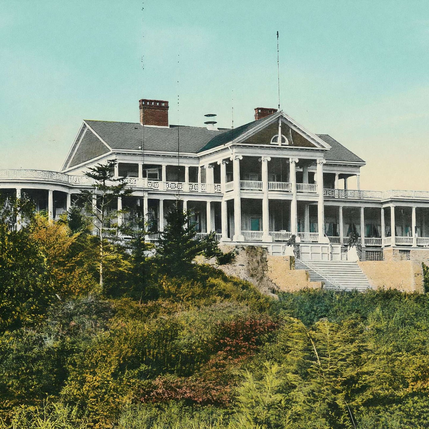 Cape Cottage Casino Cape Elizabeth Maine in 1908 Vintage Print (7 Sizes)