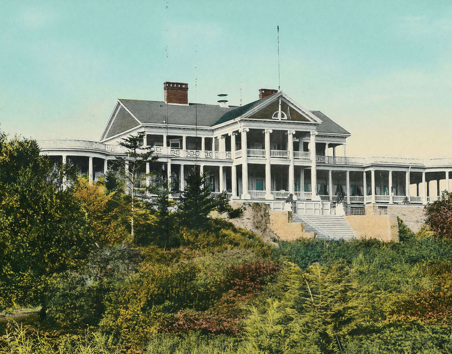 Cape Cottage Casino Cape Elizabeth Maine in 1908 Vintage Print (7 Sizes)