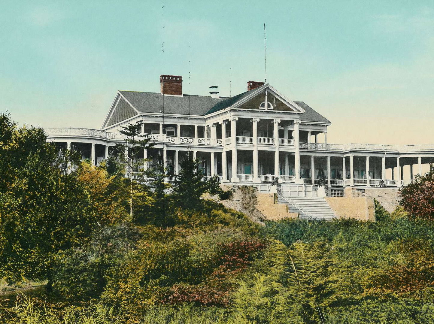Cape Cottage Casino Cape Elizabeth Maine in 1908 Vintage Print (7 Sizes)