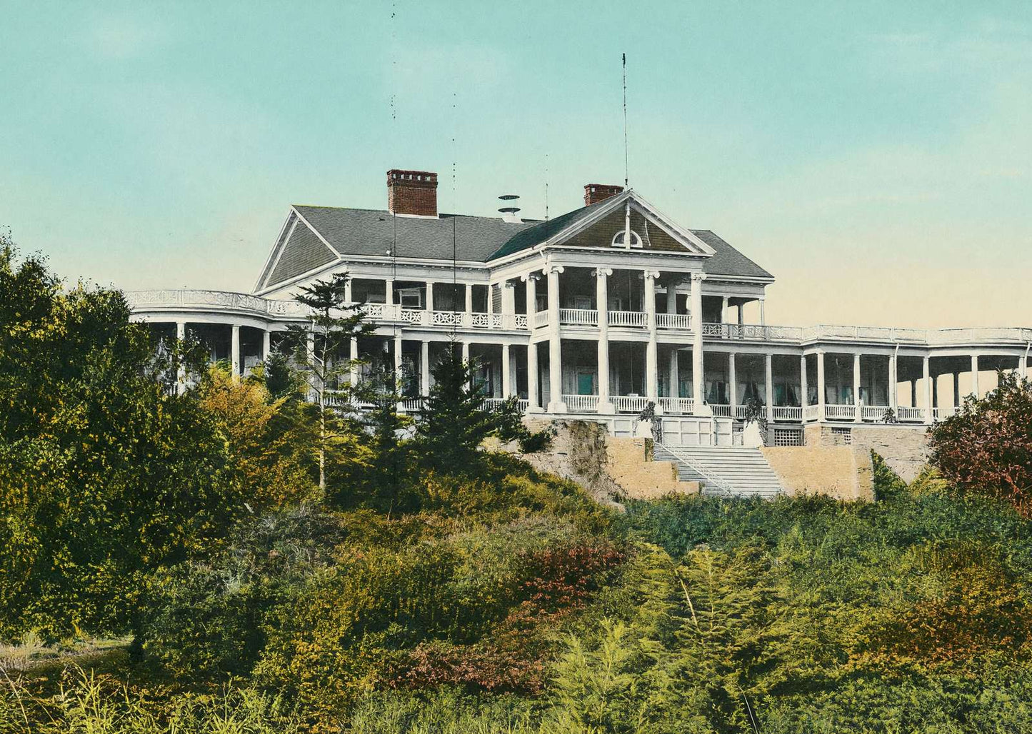 Cape Cottage Casino Cape Elizabeth Maine in 1908 Vintage Print (7 Sizes)