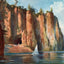 Cape Horn Columbia River in 1908 Vintage Print (7 Sizes) - Restored