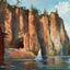 Cape Horn Columbia River in 1908 Vintage Print (7 Sizes) - Restored