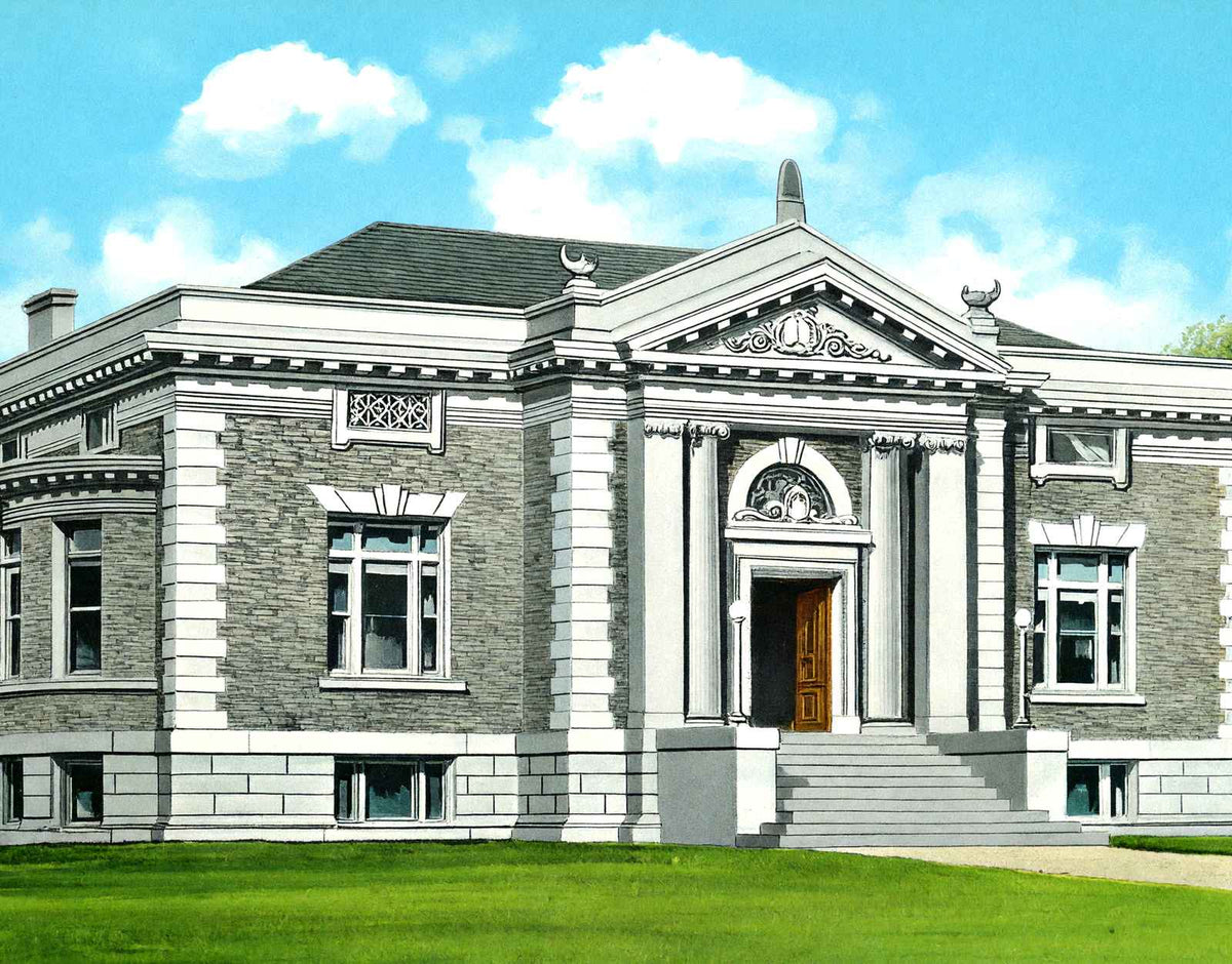 Carnegie Public Library, Somerville, MA in 1909 Vintage Print (7 Sizes)