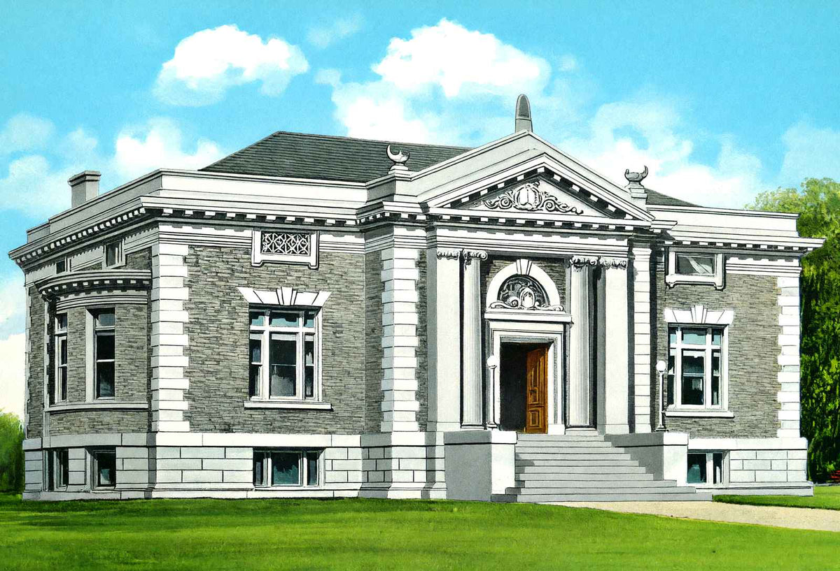 Carnegie Public Library, Somerville, MA in 1909 Vintage Print (7 Sizes)