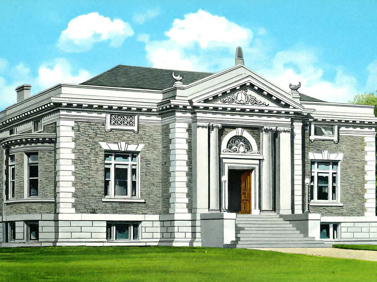 Carnegie Public Library, Somerville, MA in 1909 Vintage Print (7 Sizes)