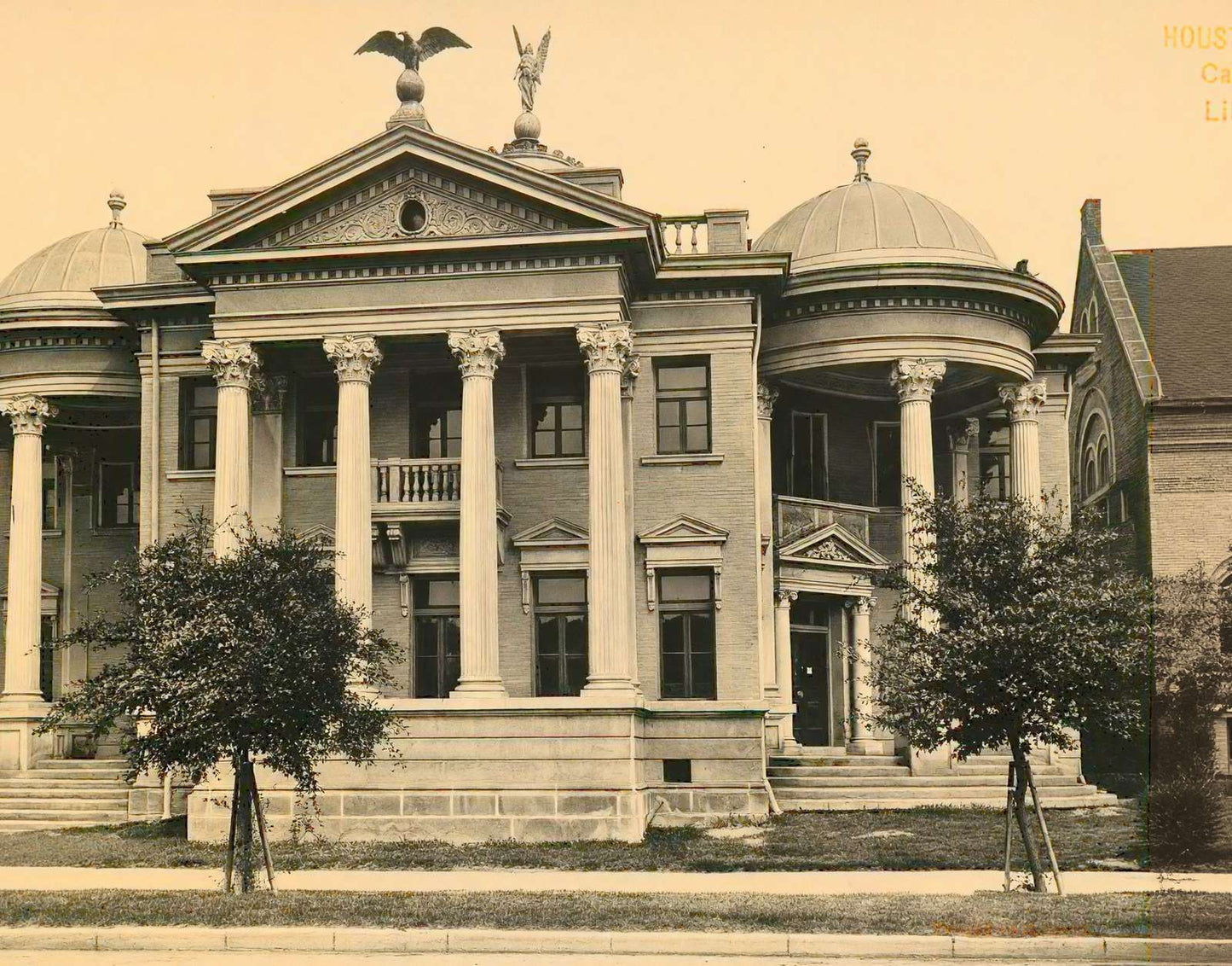 Carnegie Library Houston in 1907 Vintage Print (7 Sizes) - Acid Free