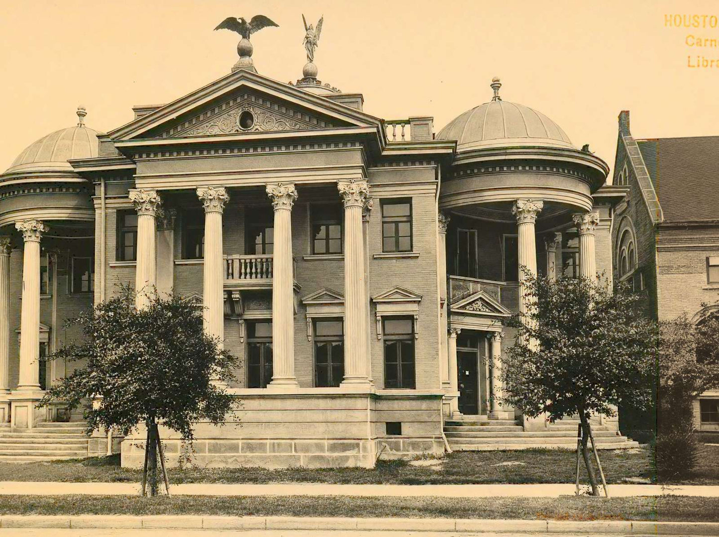 Carnegie Library Houston in 1907 Vintage Print (7 Sizes) - Acid Free