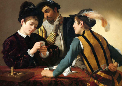 Cardsharps 1594 Painting by Caravaggio Art Print (6 Sizes) - Reproduction