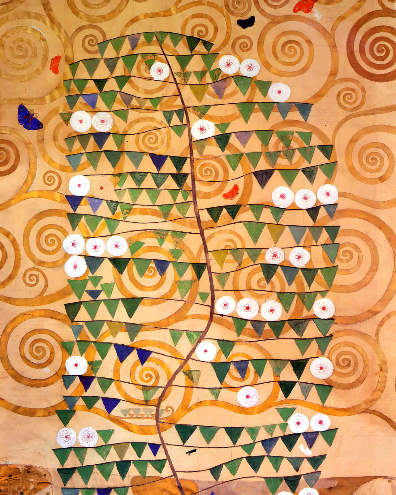 Cartoon for the Frieze of the Villa Stoclet in Brussels Right Part of the Tree of Life 1909 Painting by Gustav Klimt 8x10" Art Print