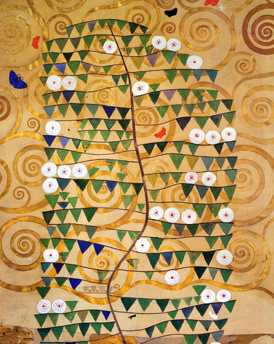 Cartoon for the Frieze of the Villa Stoclet in Brussels Right Part of the Tree of Life illustration by Gustav Klimt (1909)