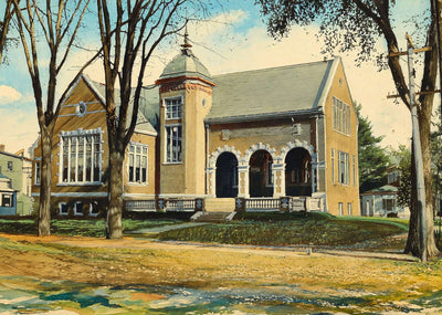 Carnegie Library Waterville Maine in 1905 Art Print (7 Sizes) - Premium Quality