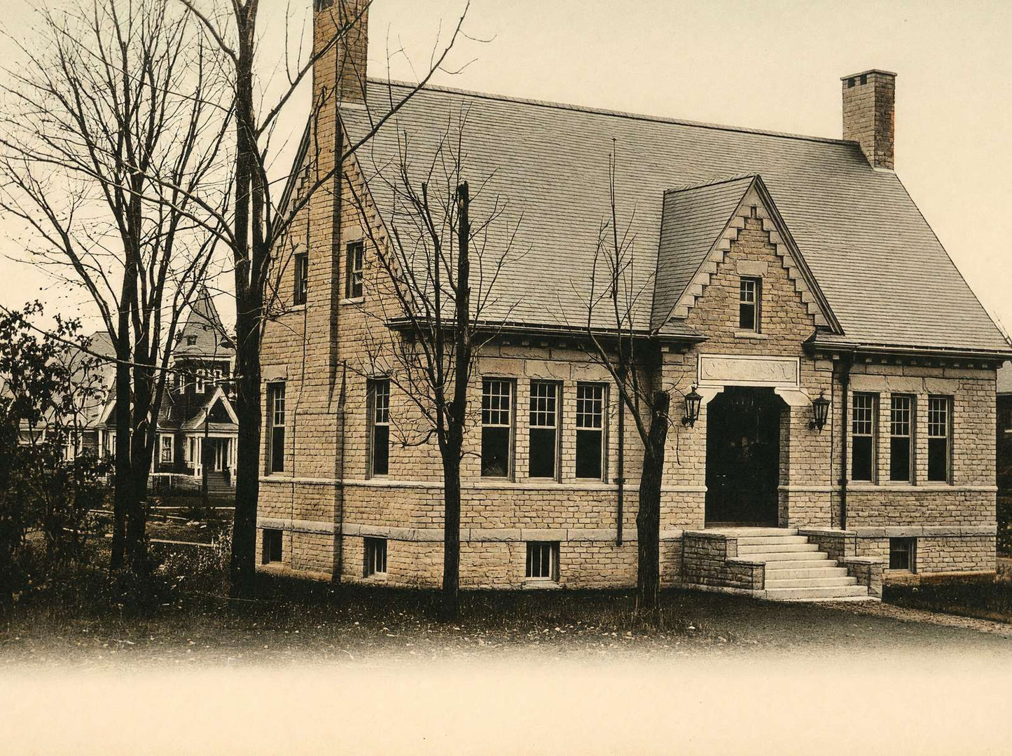 Cary Library Houlton Maine in 1905 Vintage Print (7 Sizes) - Premium Print