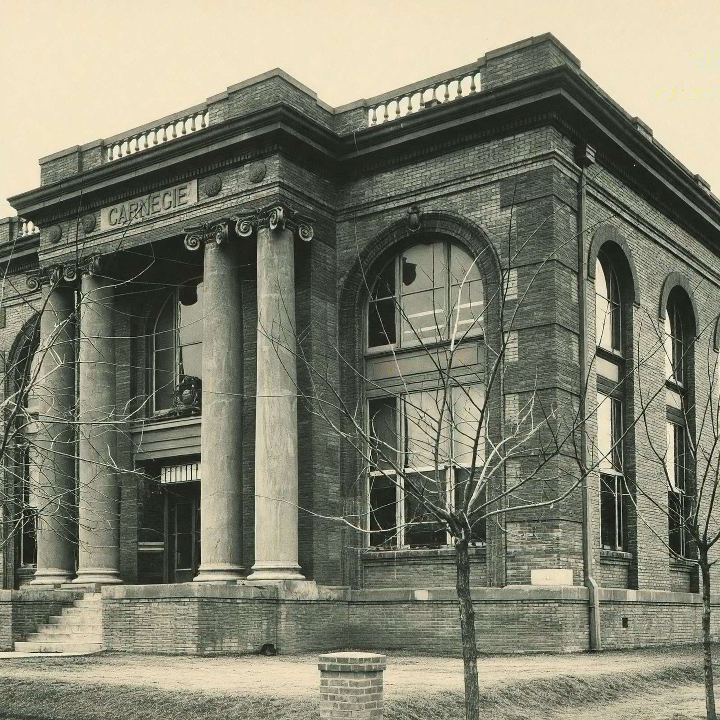 Carnegie Public Library Terrell in 1907 Vintage Print (7 Sizes) - High Quality