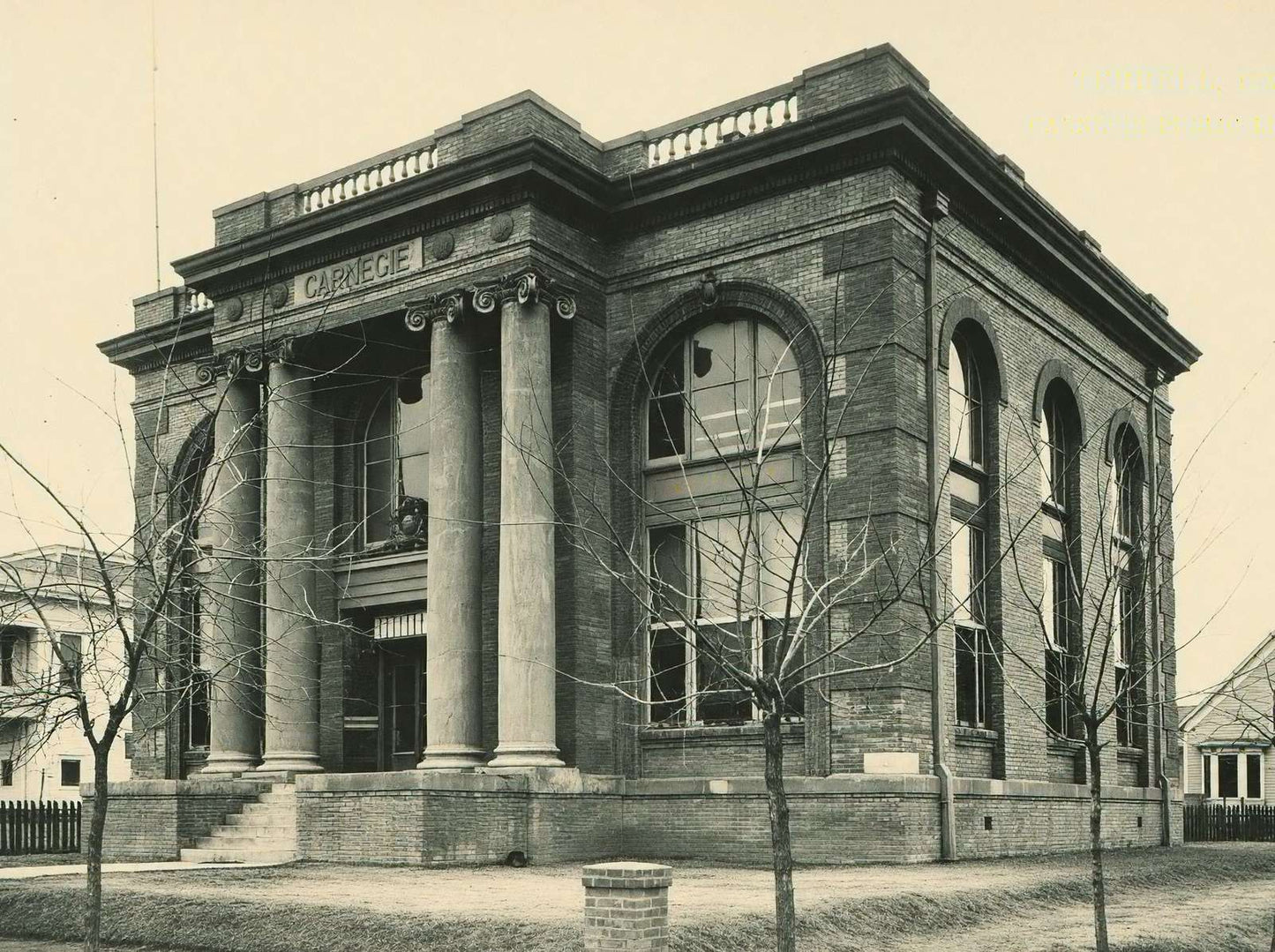 Carnegie Public Library Terrell in 1907 Vintage Print (7 Sizes) - High Quality