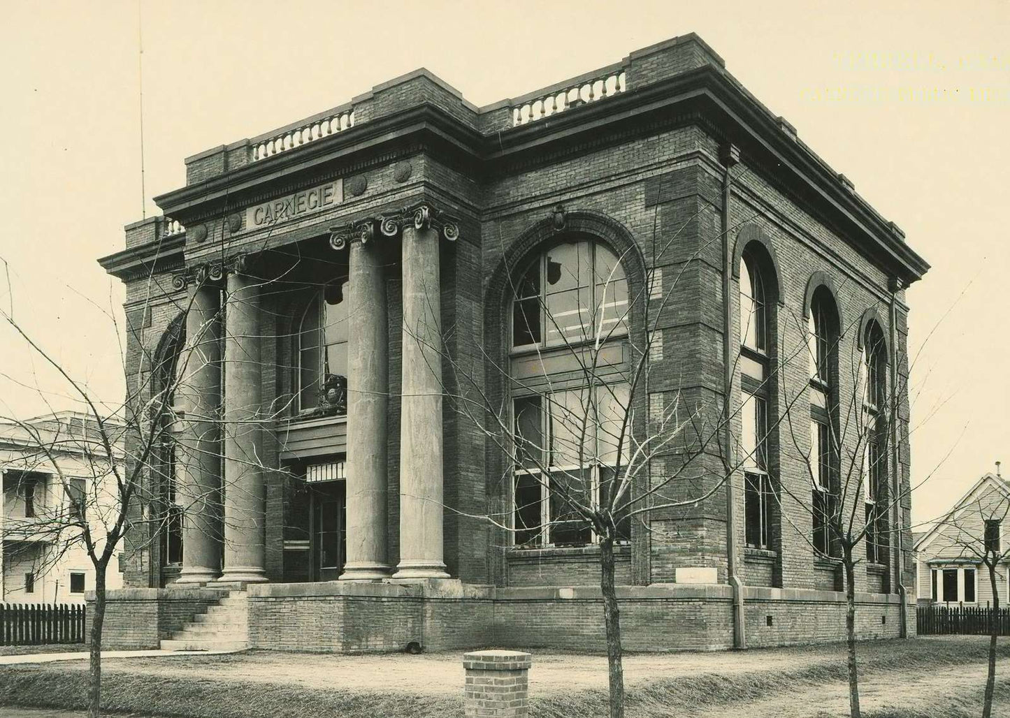 Carnegie Public Library Terrell in 1907 Vintage Print (7 Sizes) - High Quality