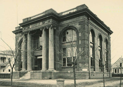 Carnegie Public Library Terrell in 1907 Vintage Print (7 Sizes) - High Quality