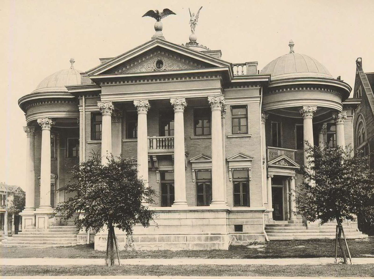 Carnegie Library Houston in 1906 Vintage Print (7 Sizes) - Restored