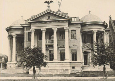 Carnegie Library Houston in 1906 Vintage Print (7 Sizes) - Restored