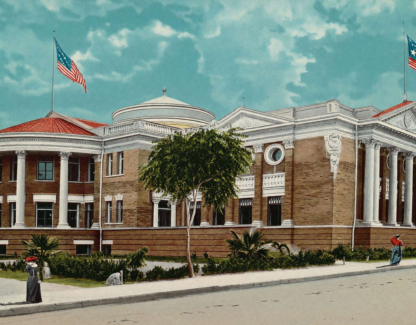 Carnegie Library San Antonio in 1906 Vintage Print (7 Sizes) - High Quality