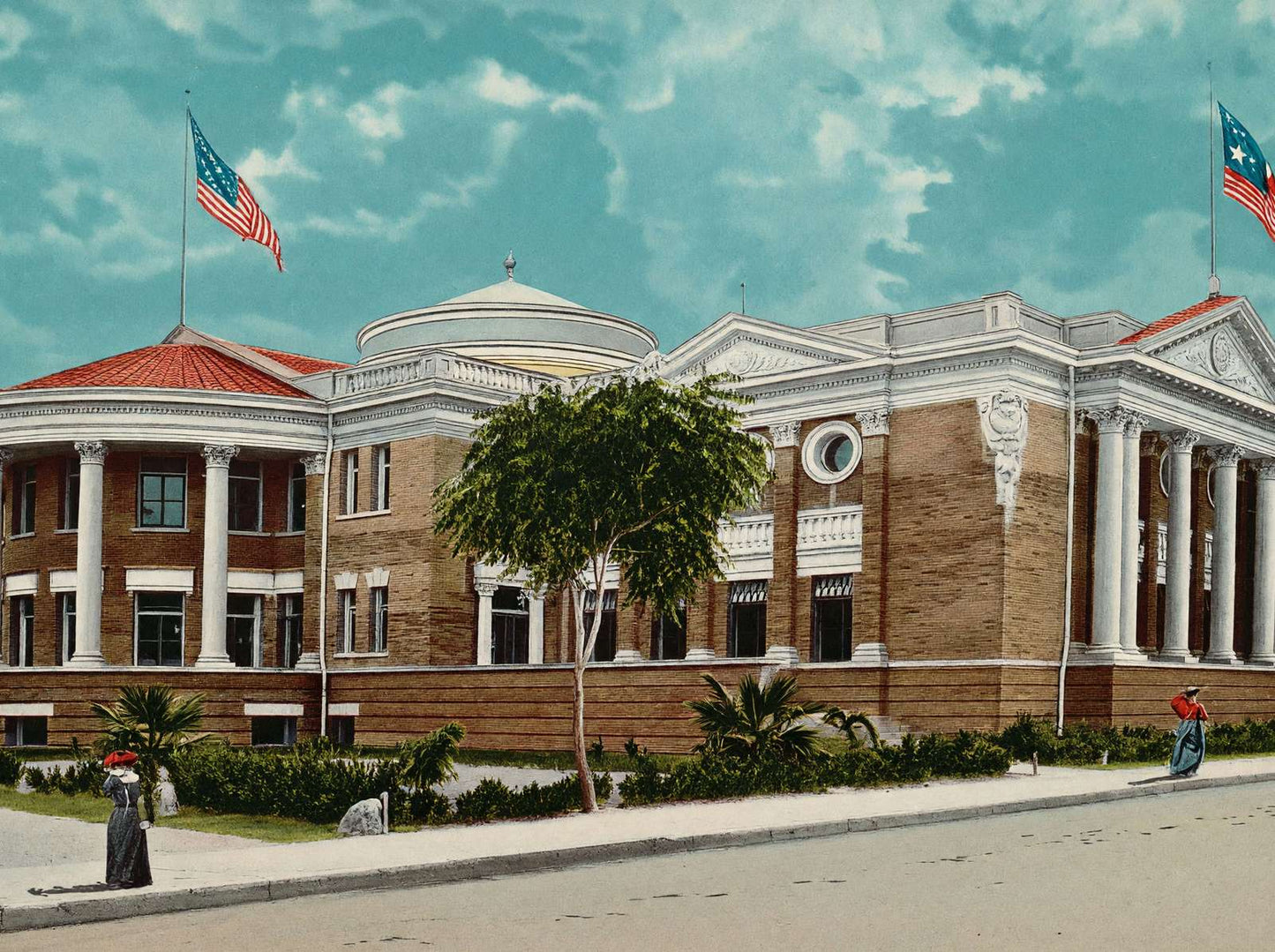 Carnegie Library San Antonio in 1906 Vintage Print (7 Sizes) - High Quality